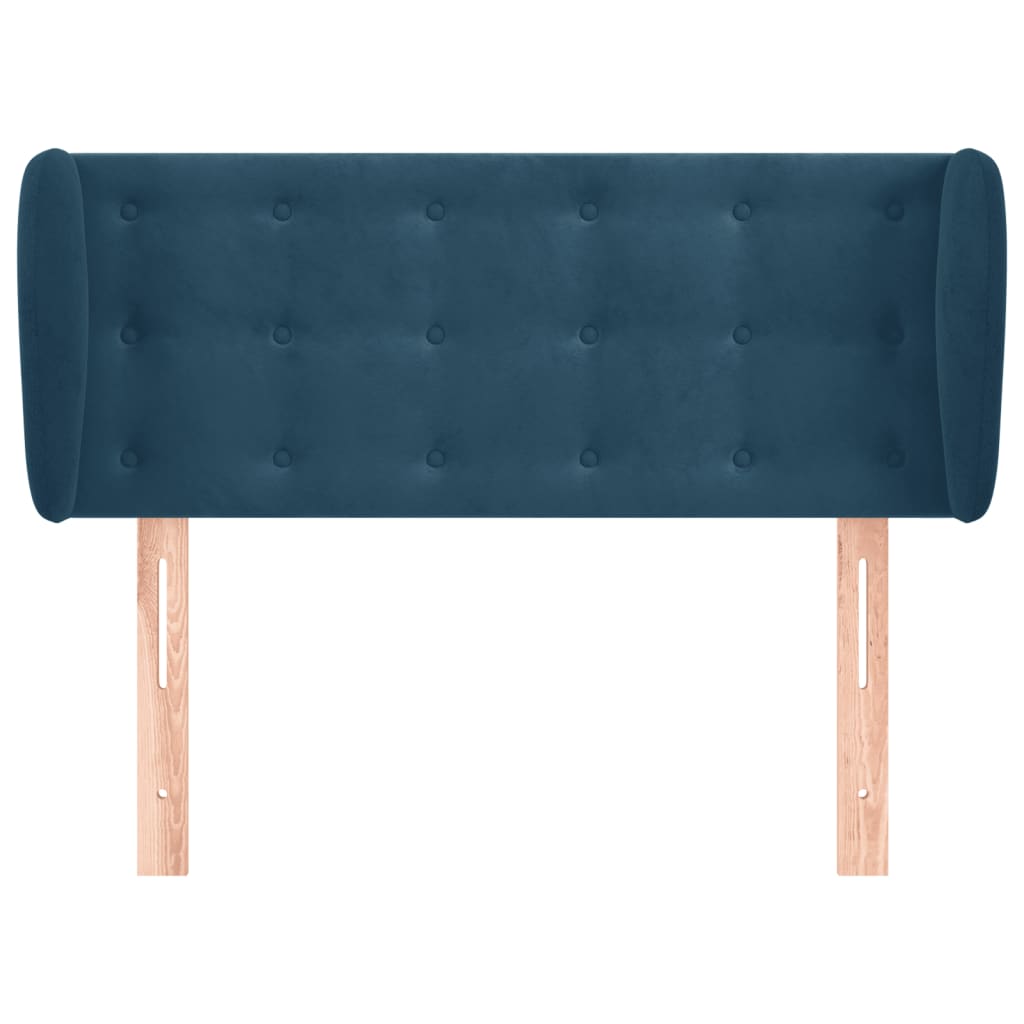 Kopfteil mit Ohren Dunkelblau 83x23x78/88 cm Samt
